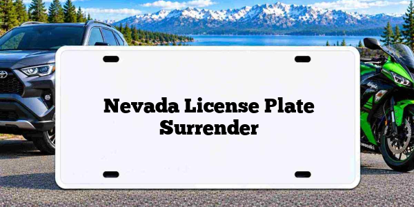 Nevada License Plate Surrender